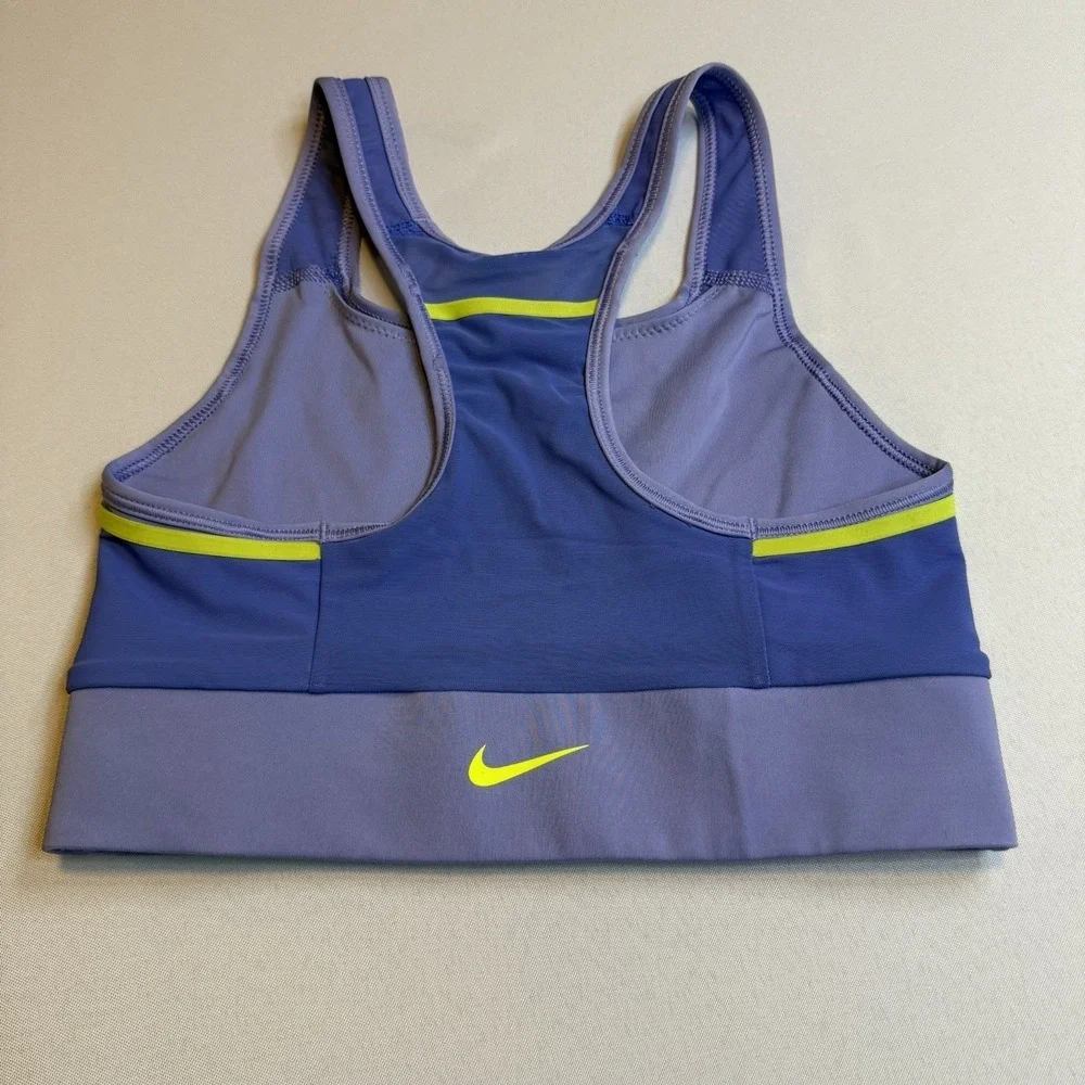 NIKE Set/2 Dri-Fit Purple/Gray Racer Back Swoosh‎ Icon Athleisure Sports Bra XS